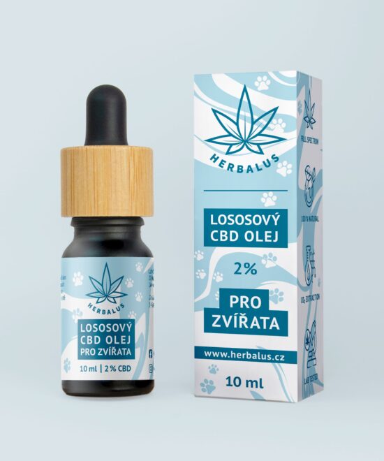 Herbalus Lososový CBD olej 2% pro zvířata 10 ml