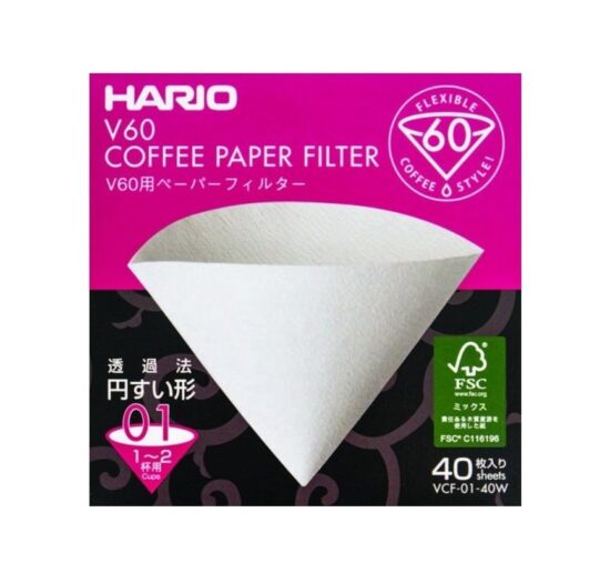 Hario Filtry papírové Hario V60-01 40 ks